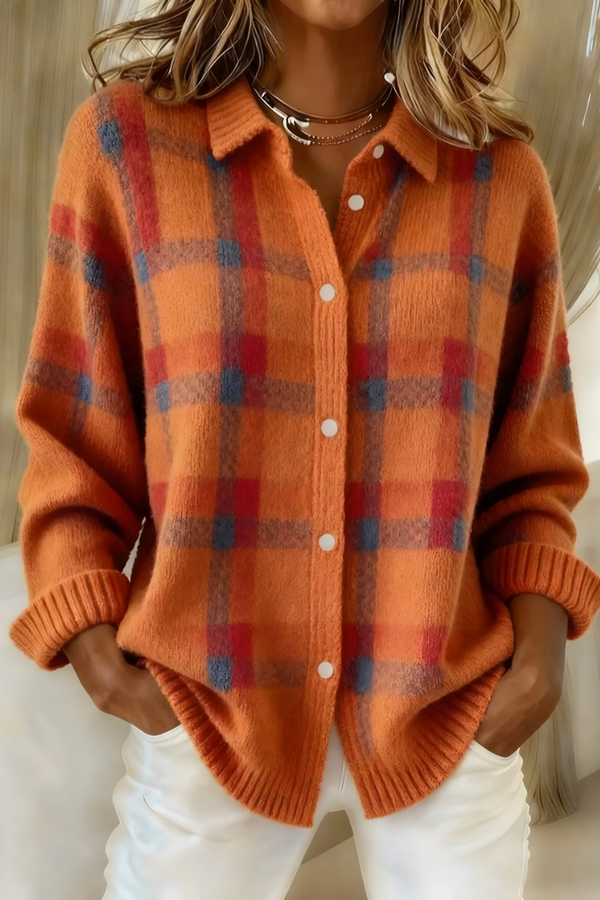 Olivia Mae™ | Soft Check Cardigan