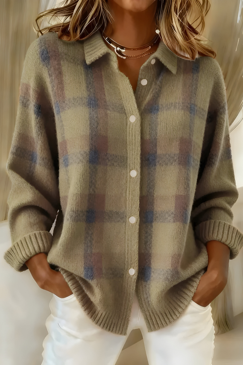 Olivia Mae™ | Soft Check Cardigan