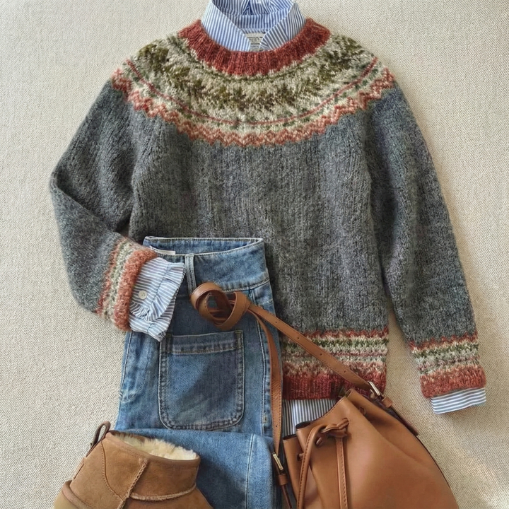 Olivia Mae™ | Heritage Nordic Knit Sweater