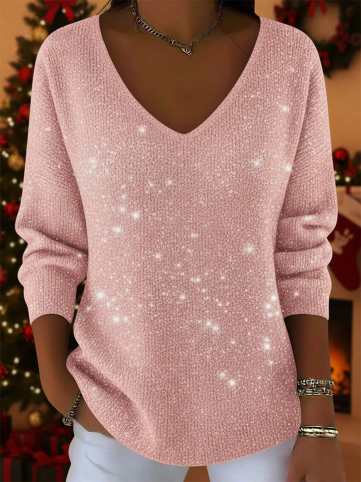 Olivia Mae™ | Festive Jumper with V-Neck