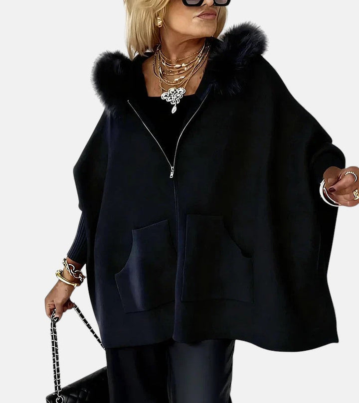Olivia Mae™ | Casual Hooded Coat with Fur Collar