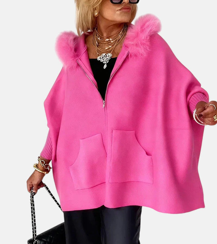 Olivia Mae™ | Casual Hooded Coat with Fur Collar