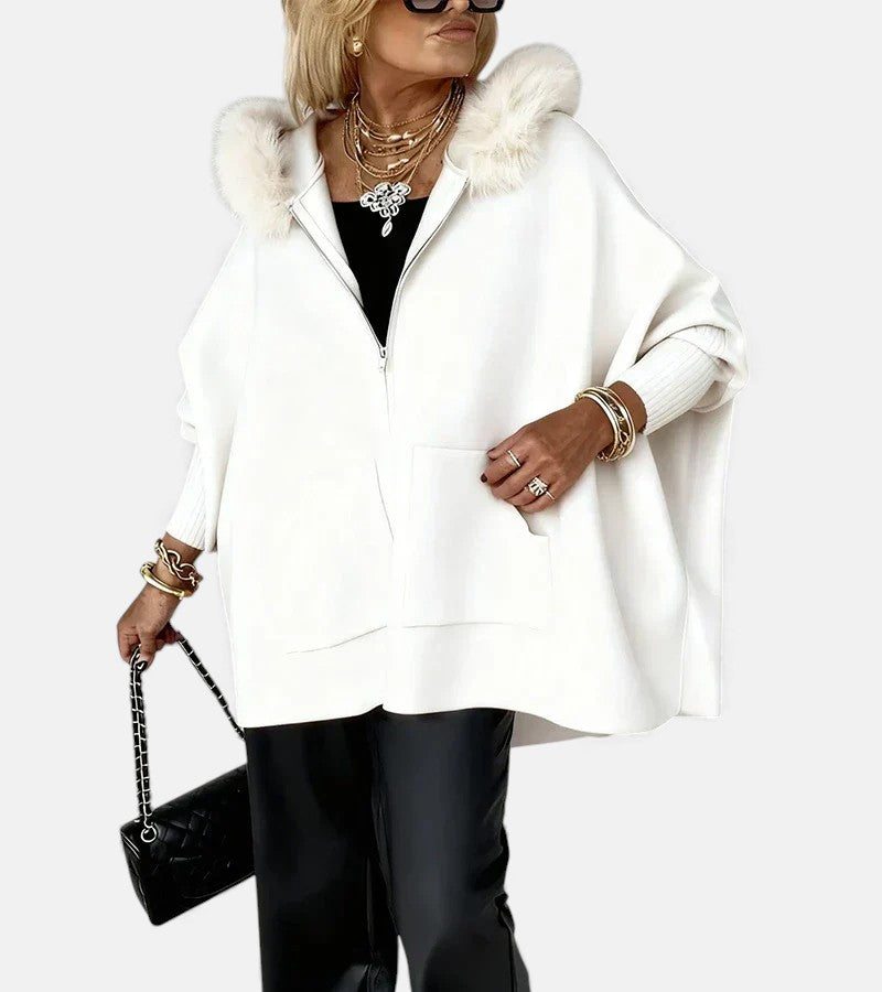 Olivia Mae™ | Casual Hooded Coat with Fur Collar