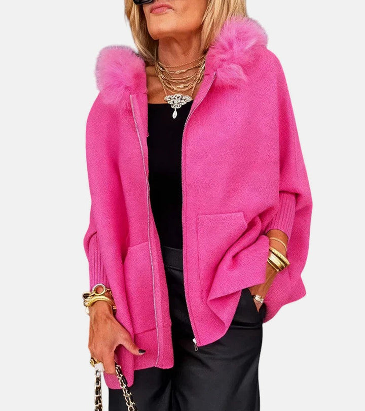Olivia Mae™ | Casual Hooded Coat with Fur Collar