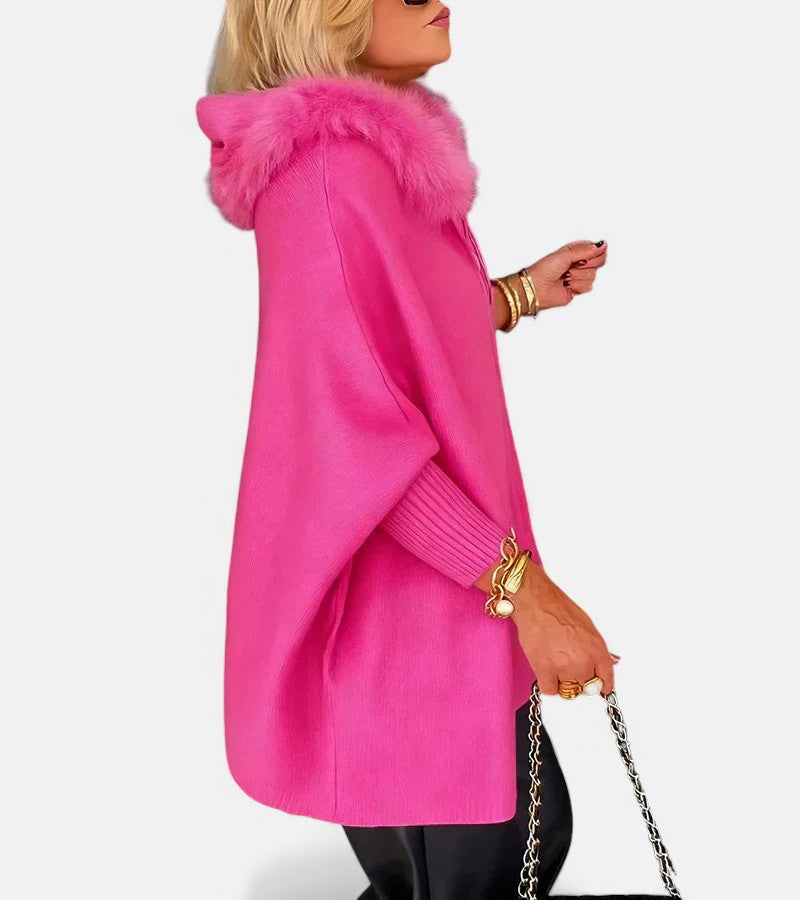 Olivia Mae™ | Casual Hooded Coat with Fur Collar