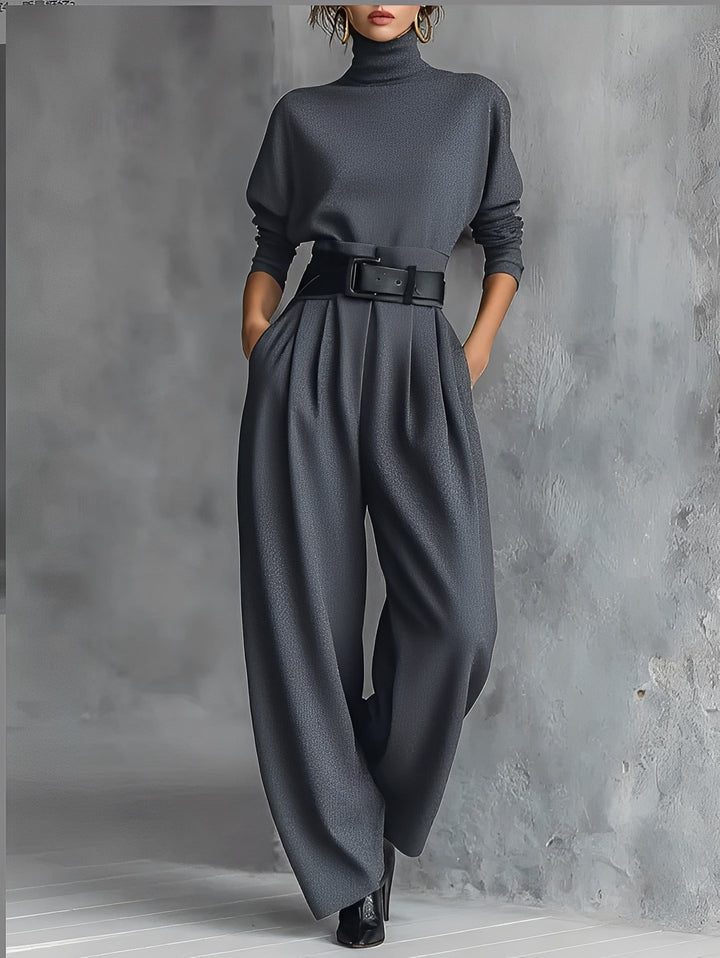 Olivia Mae™ | Outfit with a high collar and simple pants
