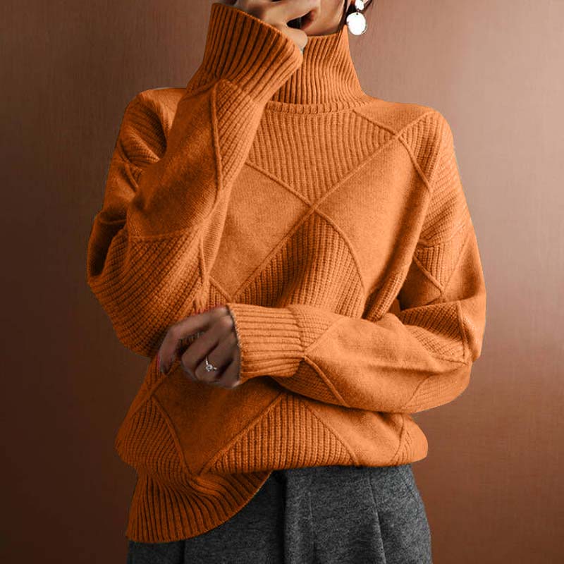 Olivia Mae™ | Textured Turtleneck Knit Sweater