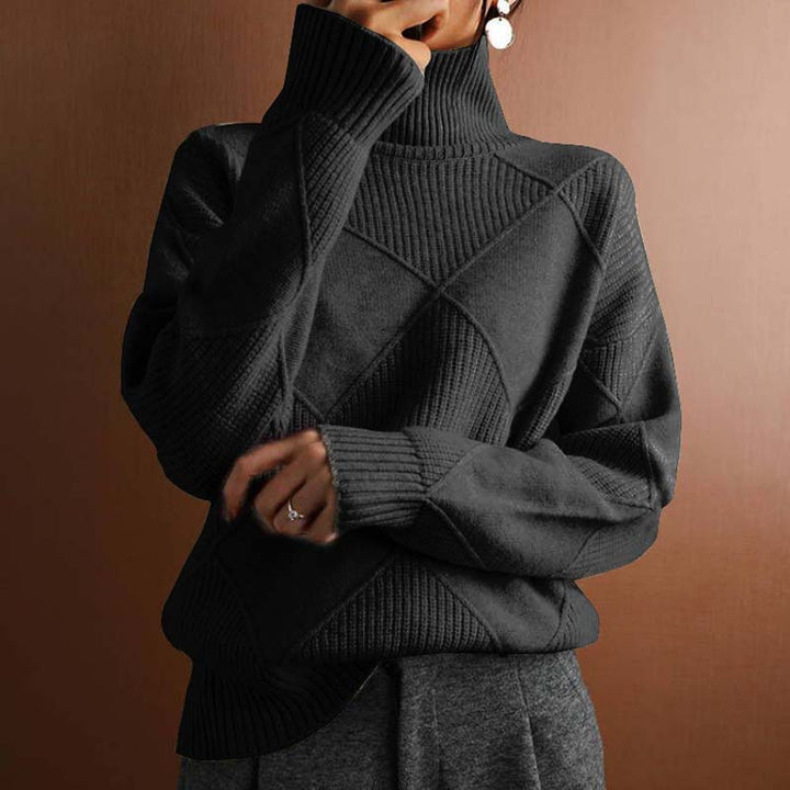 Olivia Mae™ | Textured Turtleneck Knit Sweater