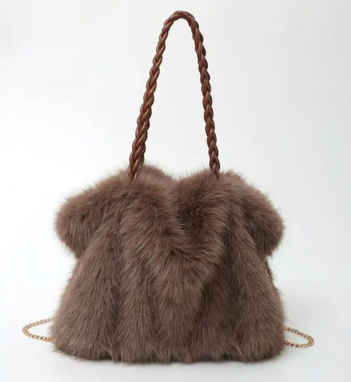 Olivia Mae™ | Plush Velvet Shoulder Tote