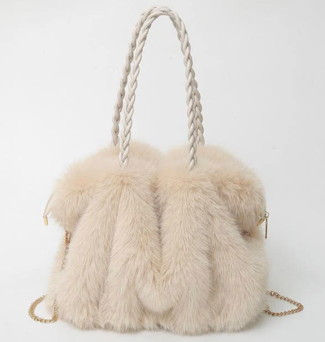 Olivia Mae™ | Plush Velvet Shoulder Tote