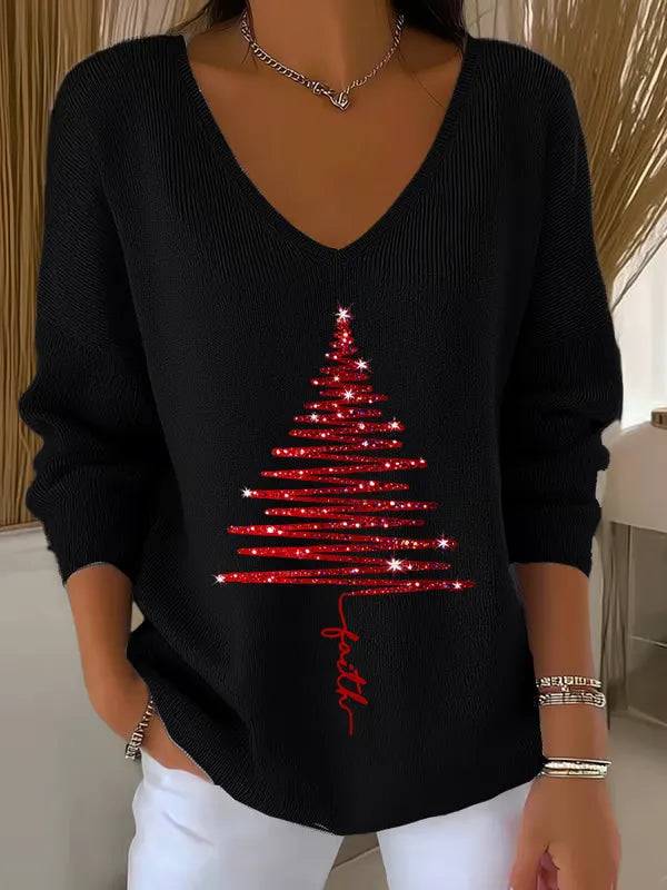 Olivia Mae™ | Elegant Christmas Knit Top