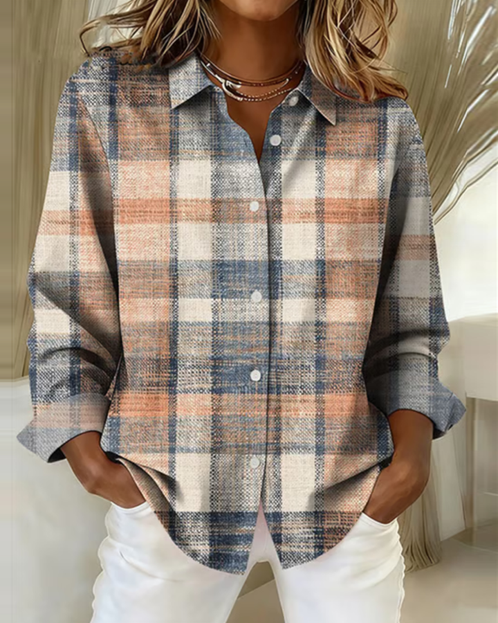 Olivia Mae™ | Vintage-style shirt with check pattern