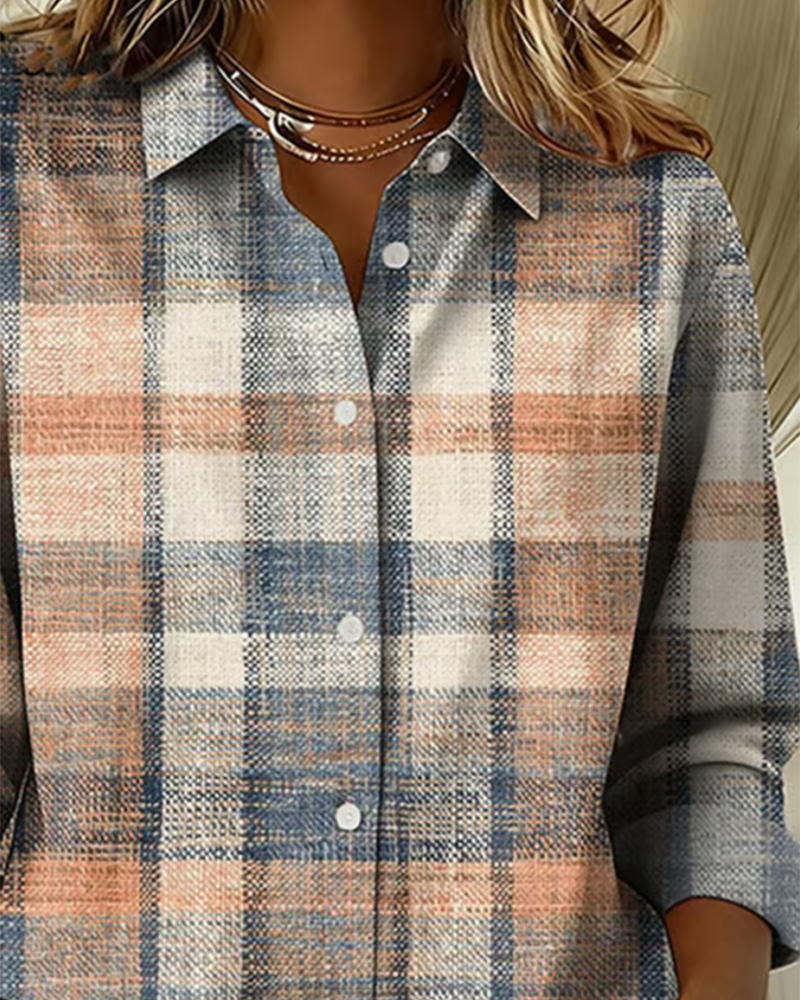 Olivia Mae™ | Vintage-style shirt with check pattern
